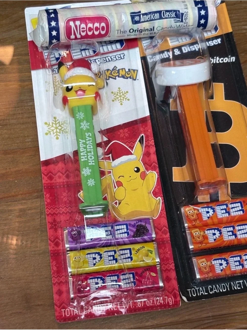 Pikachu & Bitcoin PEZ Candy Dispenser Duo - Original Necco Sealed